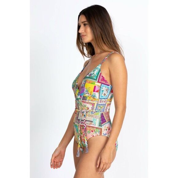 JOHNNY WAS FLEUR BRAIDED WRAP ONEPIECE SWIMSUIT XXL - Picture 2 of 16
